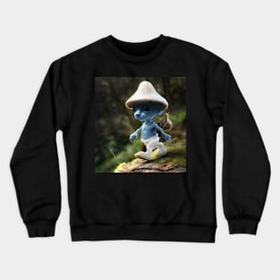 Funny blue mushroom Cat Meme we love live lie Crewneck Sweatshirt